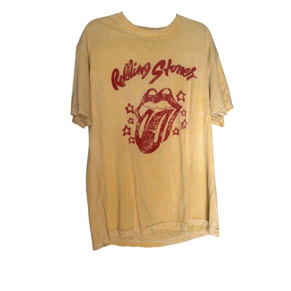 Daydreamer for Free People Rolling Stones yellow and red graphic t-shirt - Picture 1 of 8